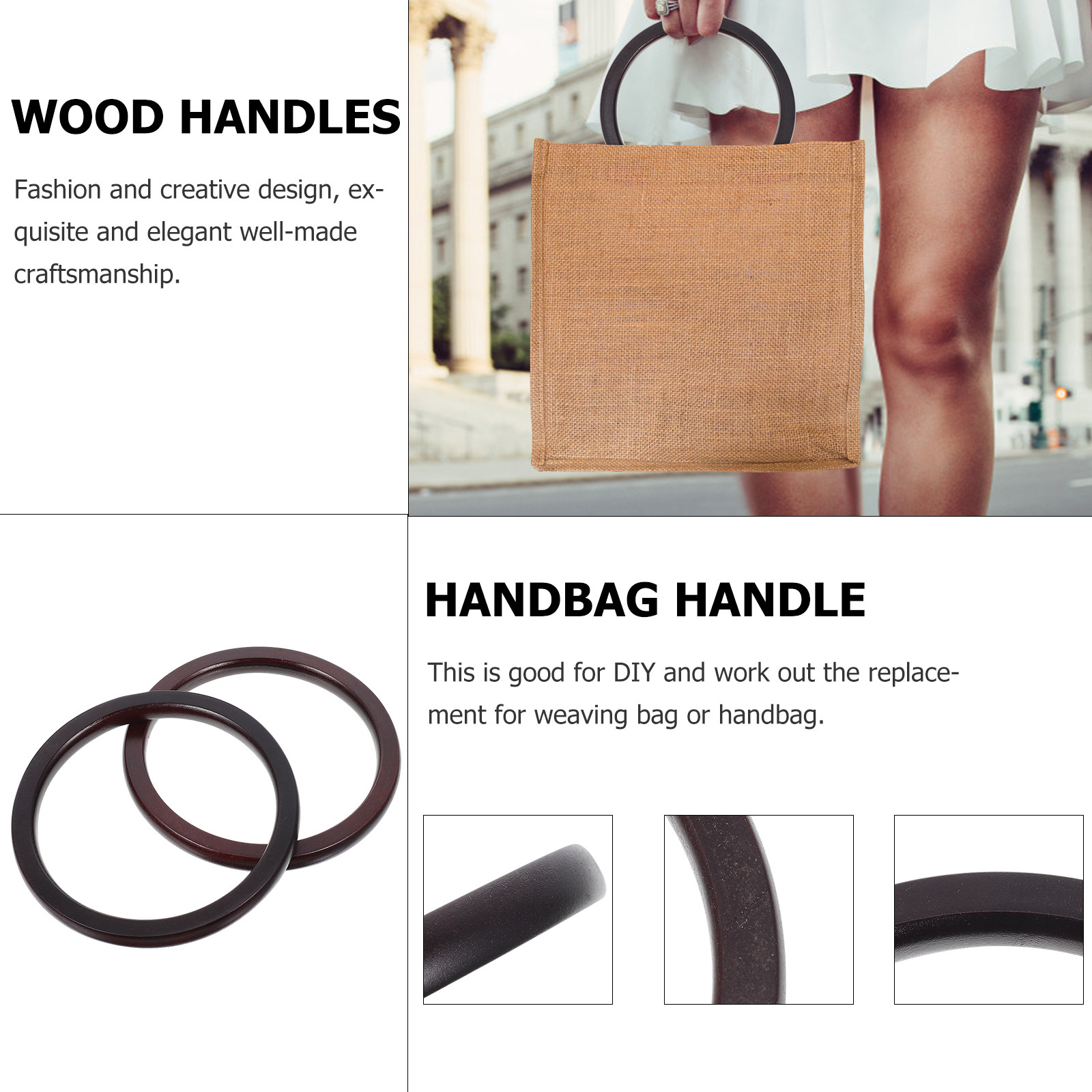 2Pcs Elegant Wooden Bag Handle - đánh giá và giá Woodworking Workshop Design